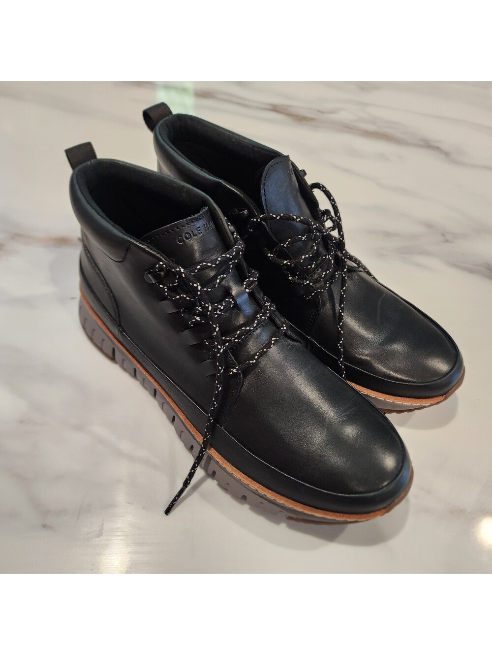 New Cole Haan Men’s Black Leather Chukka Boots Size 9